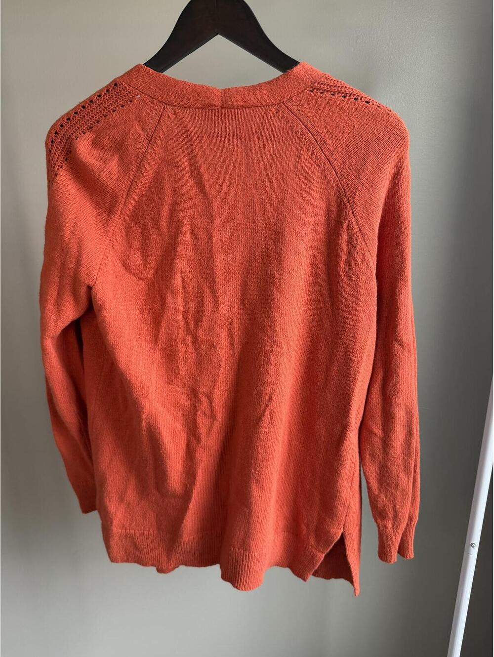 Loft cotton blend cable knit long sleeve sweater cardigan - Picture 4 of 8